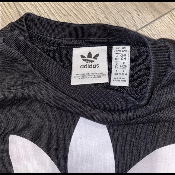 Adidas Crew Trefoil Black Sweater 12M - Picture 3 of 5